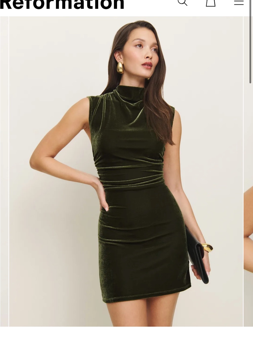 Reformation Alden Knit Dress Green - Size XS
